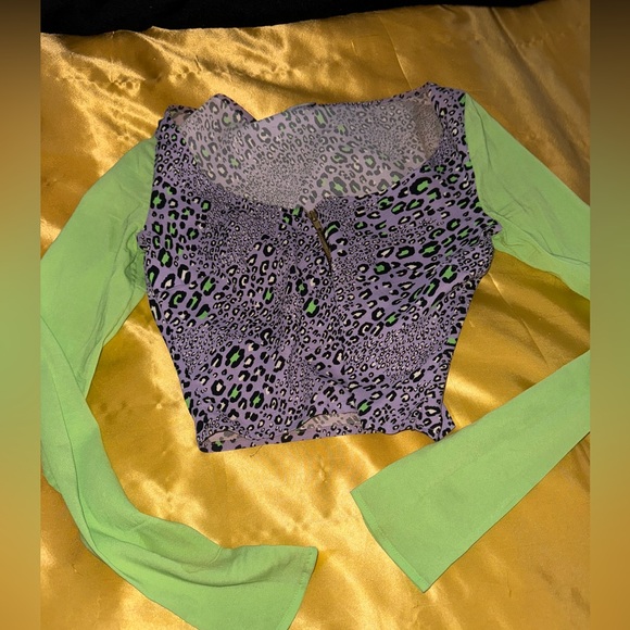 Versace Leopard Print Crop Top - Picture 1 of 6